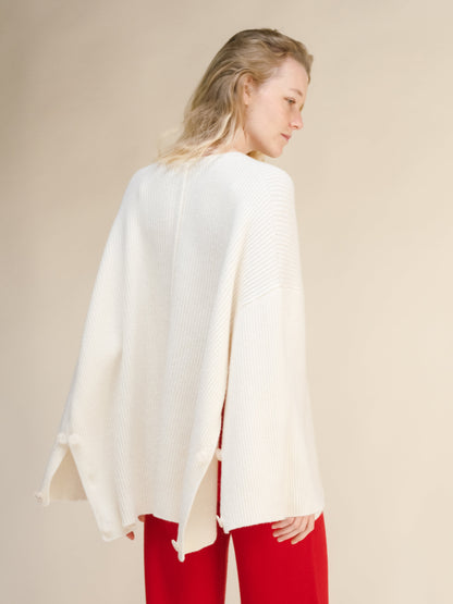 Malhas Camisola-capa oversized em mistura de lã e caxemira San Rocco Italia