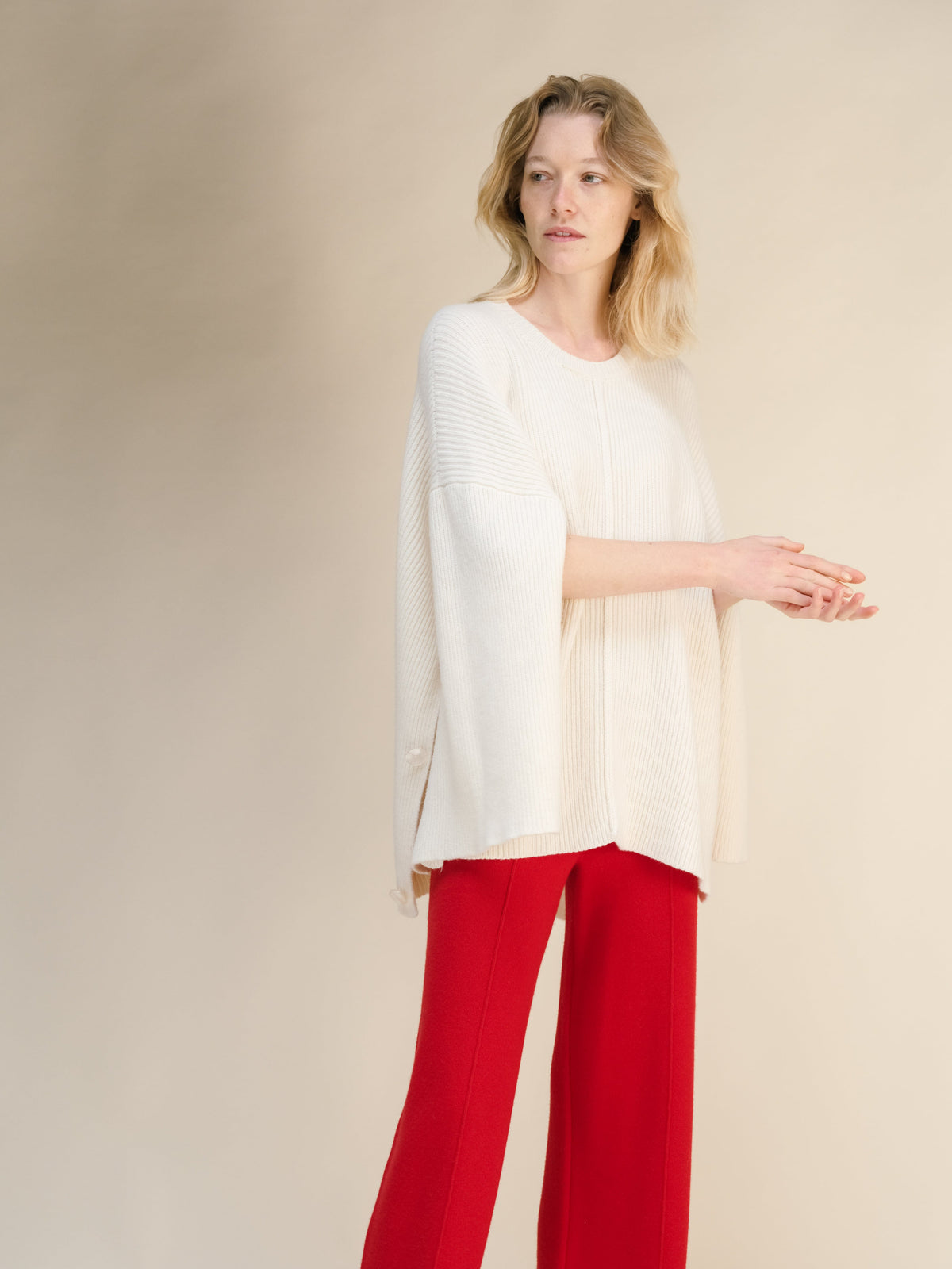 Malhas Camisola-capa oversized em mistura de lã e caxemira San Rocco Italia