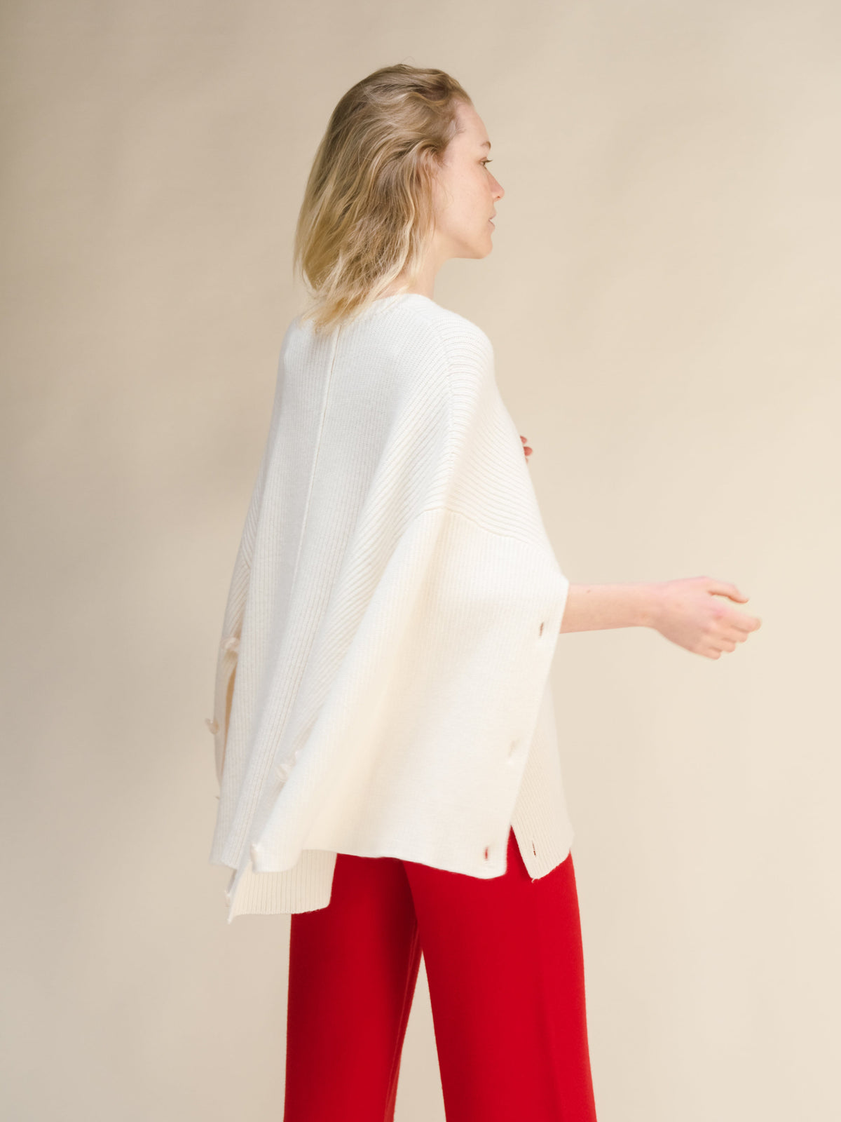 Malhas Camisola-capa oversized em mistura de lã e caxemira San Rocco Italia