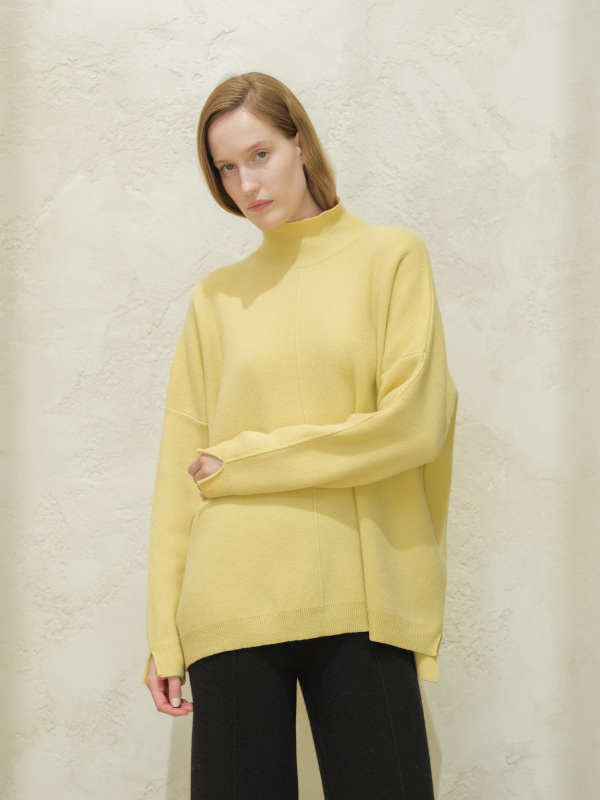 Maglieria Honey / S Wool & Cashmere Mix Solid Maxi Turtleneck Sweater San Rocco Italia