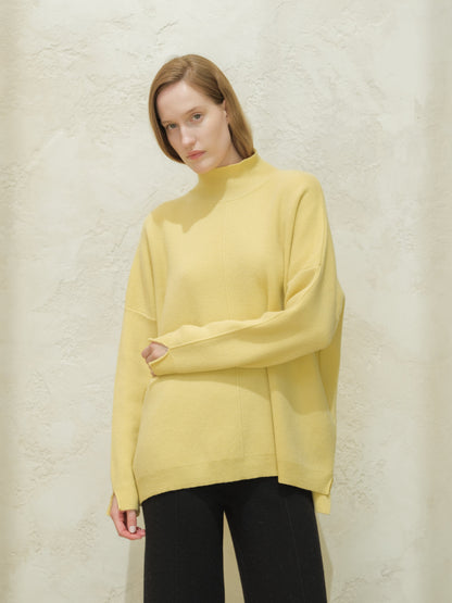 Maglieria Honey / S Wool & Cashmere Mix Solid Maxi Turtleneck Sweater San Rocco Italia