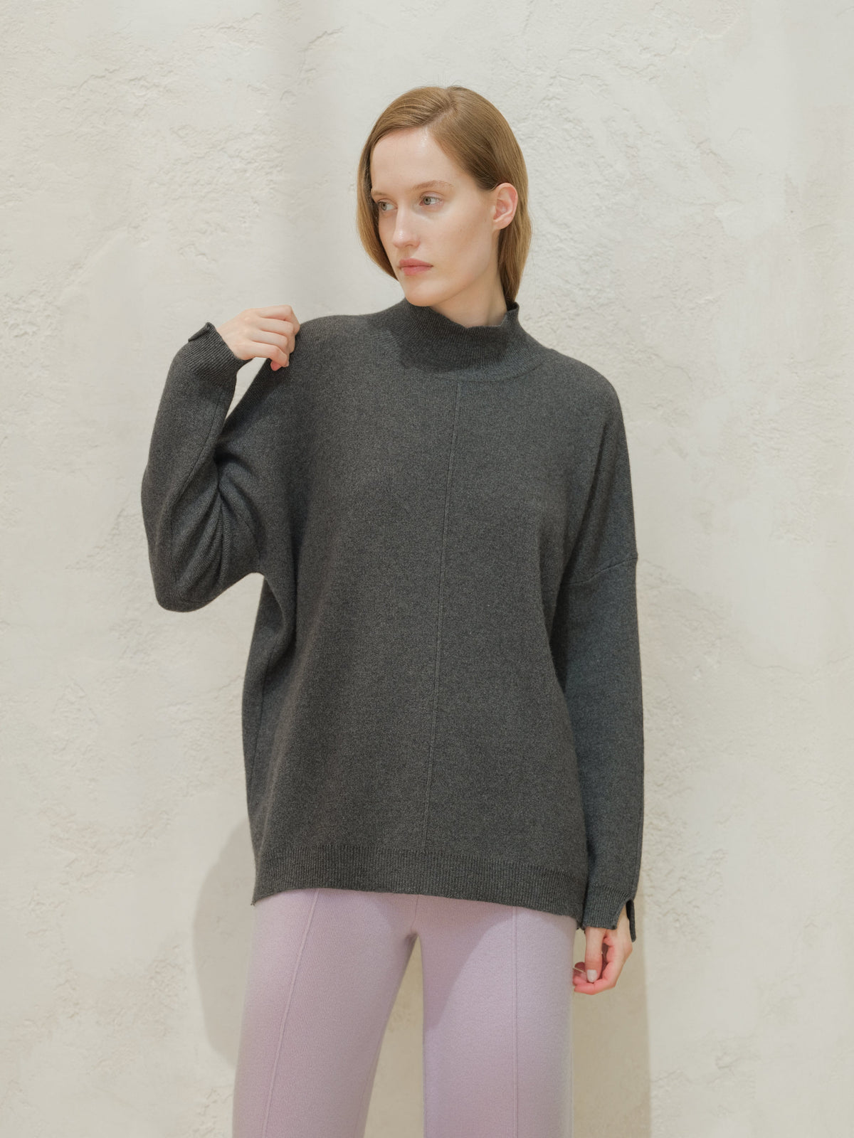 Maglieria Wool & Cashmere Mix Solid Maxi Turtleneck Sweater San Rocco Italia