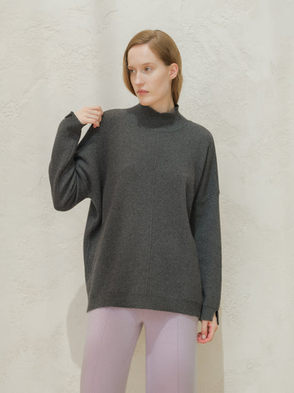 Maglieria Wool & Cashmere Mix Solid Maxi Turtleneck Sweater San Rocco Italia