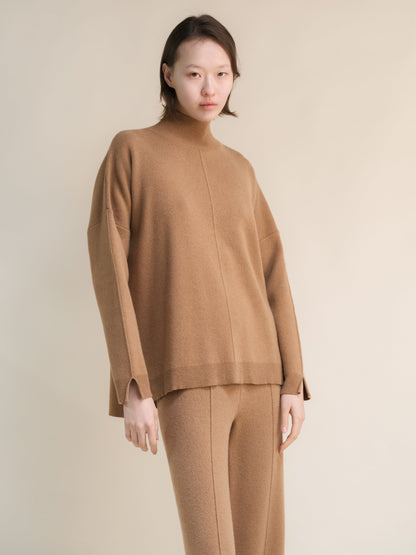 Maglieria Wool & Cashmere Mix Solid Maxi Turtleneck Sweater San Rocco Italia