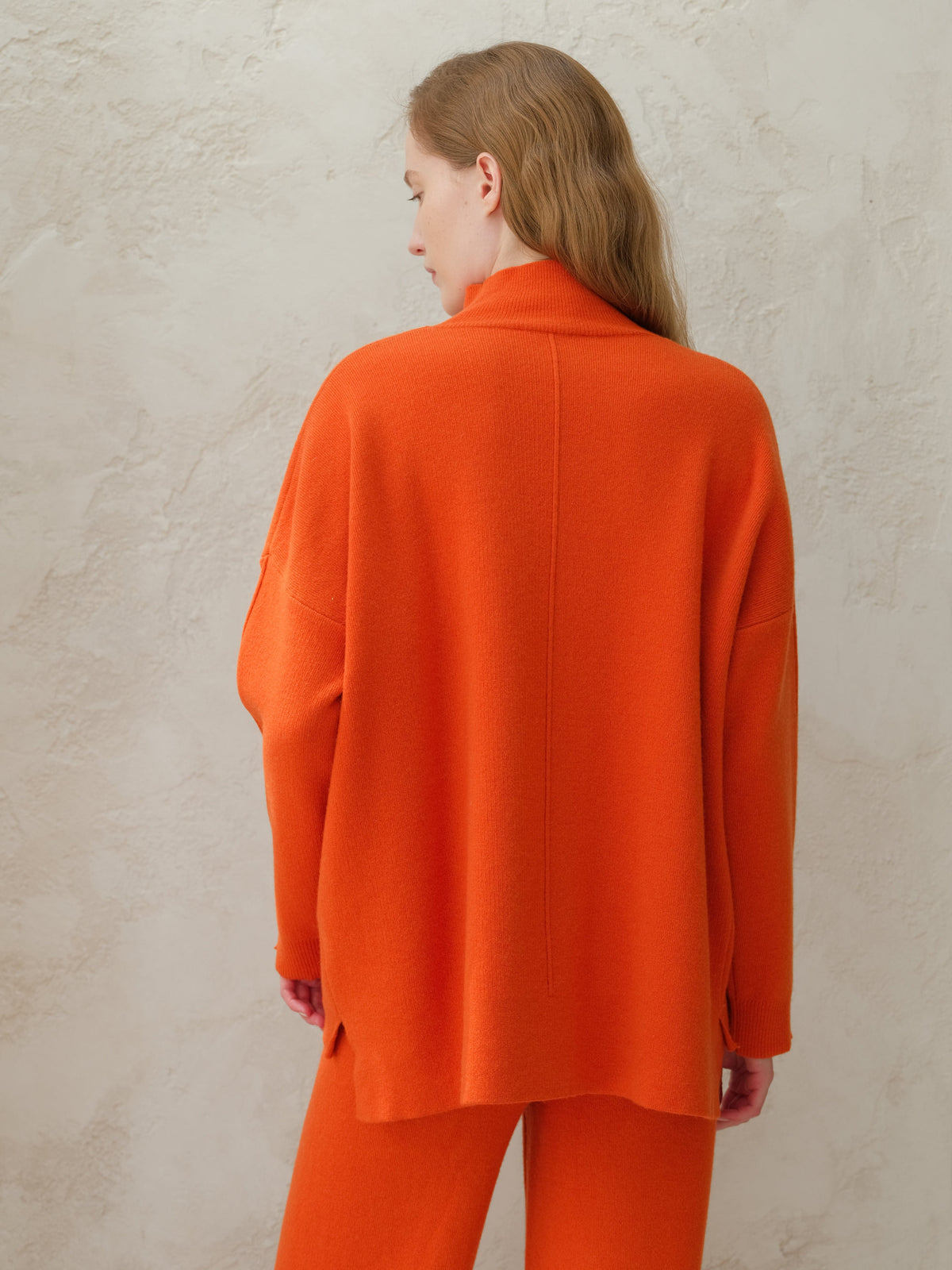 Maglieria Wool & Cashmere Mix Solid Maxi Turtleneck Sweater San Rocco Italia