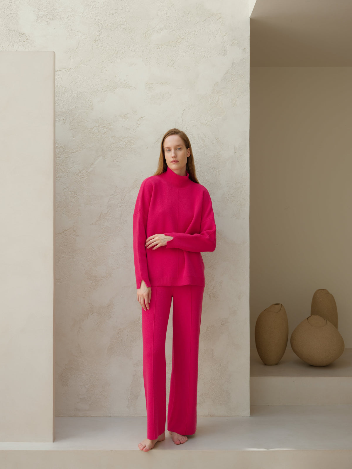 Maglieria Wool & Cashmere Mix Solid Maxi Turtleneck Sweater San Rocco Italia