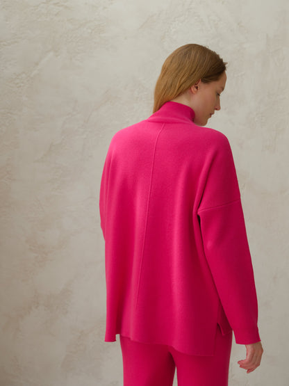 Maglieria Wool & Cashmere Mix Solid Maxi Turtleneck Sweater San Rocco Italia