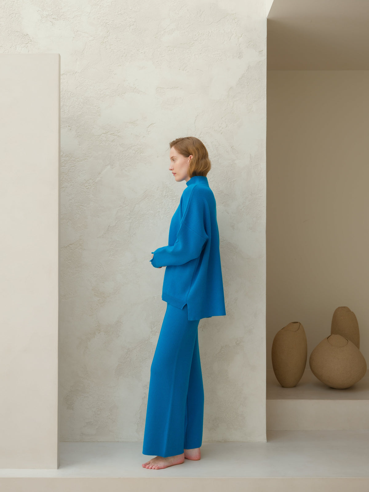 Maglieria Wool & Cashmere Mix Solid Maxi Turtleneck Sweater San Rocco Italia