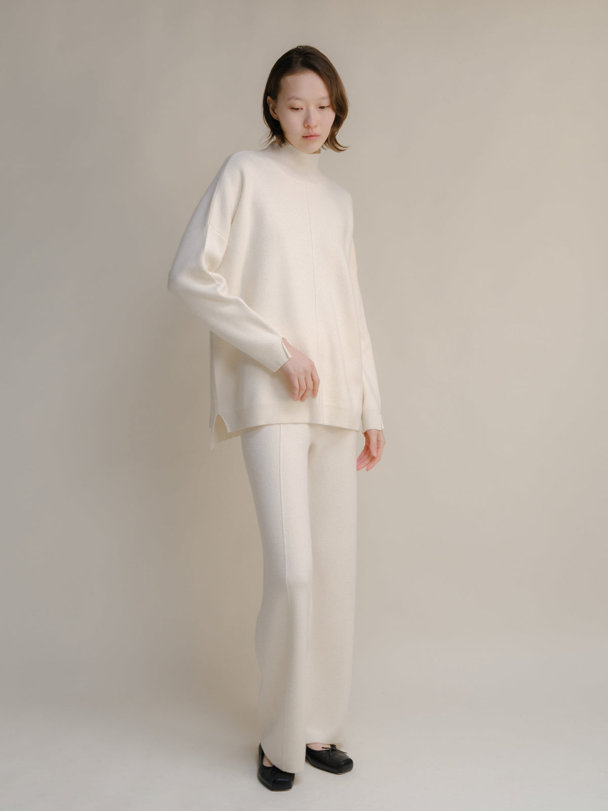 Maglieria Wool & Cashmere Mix Solid Maxi Turtleneck Sweater San Rocco Italia