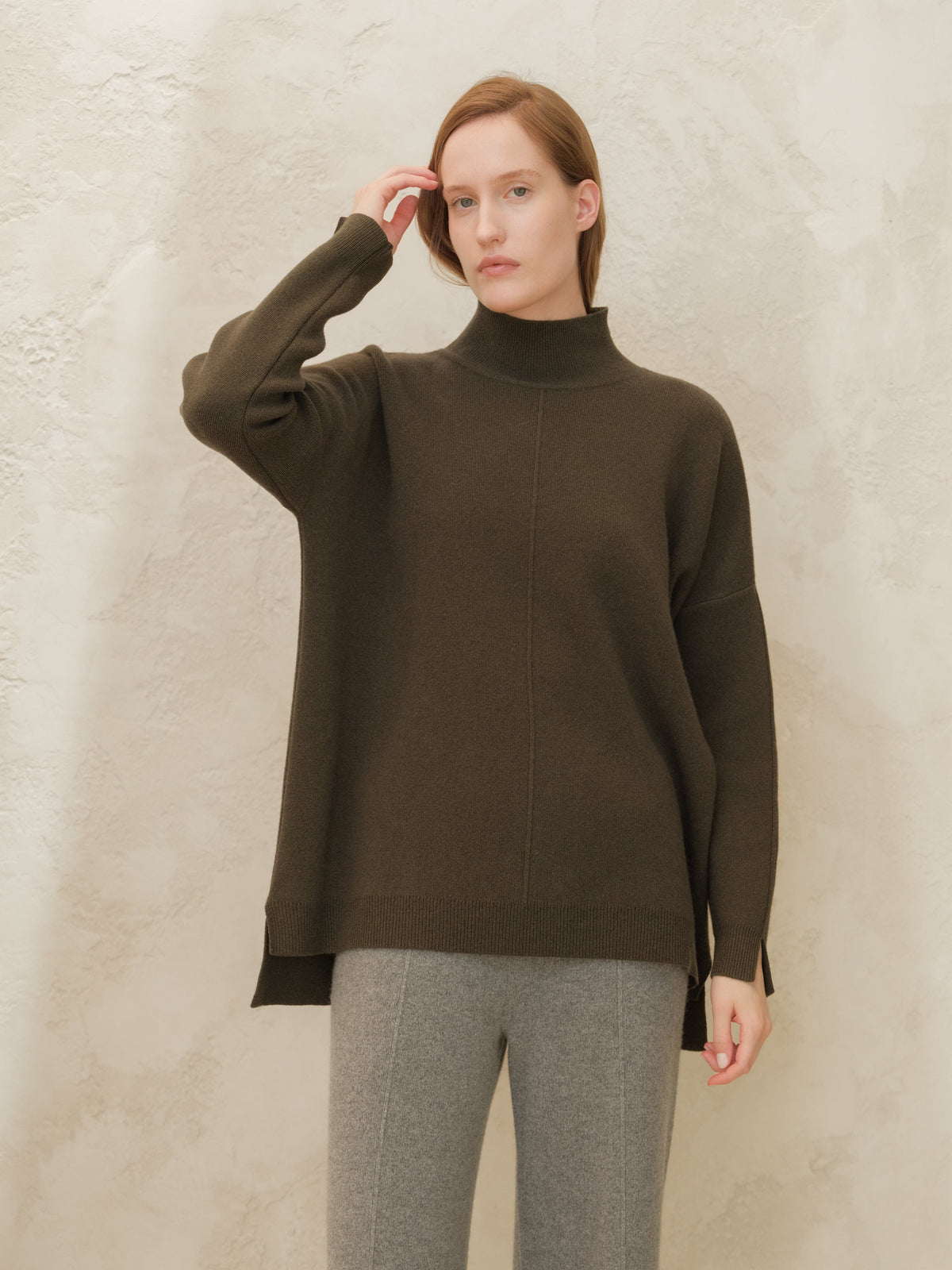 Maglieria Wool & Cashmere Mix Solid Maxi Turtleneck Sweater San Rocco Italia
