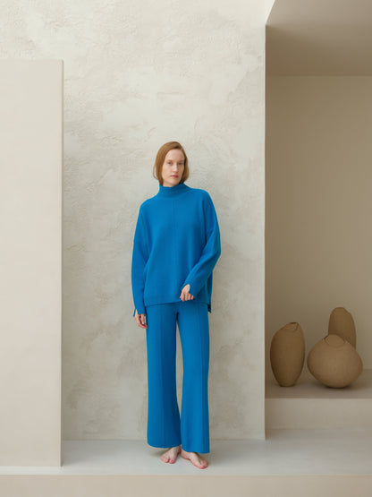 Maglieria Wool & Cashmere Mix Solid Maxi Turtleneck Sweater San Rocco Italia