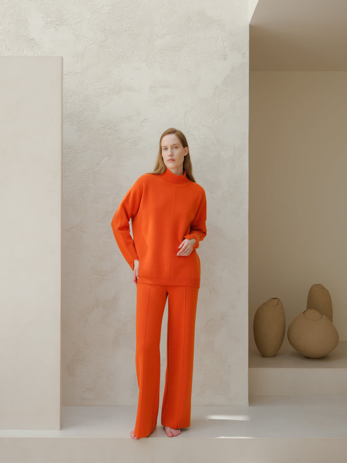 Maglieria Wool & Cashmere Mix Solid Maxi Turtleneck Sweater San Rocco Italia
