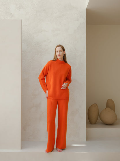 Maglieria Wool & Cashmere Mix Solid Maxi Turtleneck Sweater San Rocco Italia
