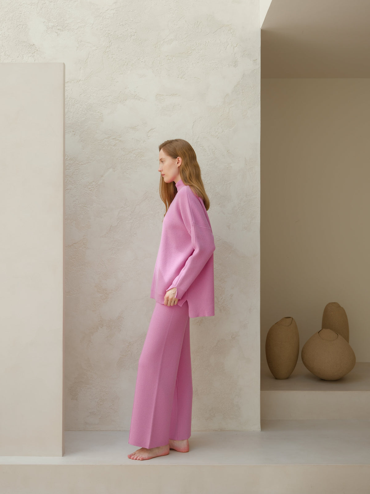 Maglieria Wool & Cashmere Mix Solid Maxi Turtleneck Sweater San Rocco Italia