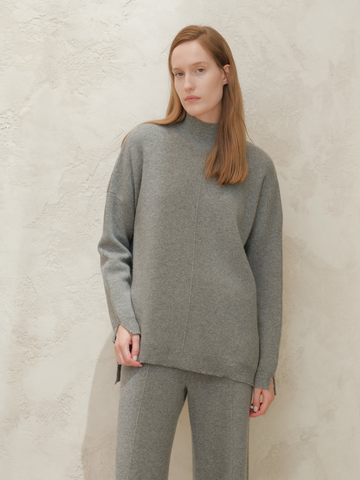 Maglieria Grigio acciaio / S Wool & Cashmere Mix Solid Maxi Turtleneck Sweater San Rocco Italia