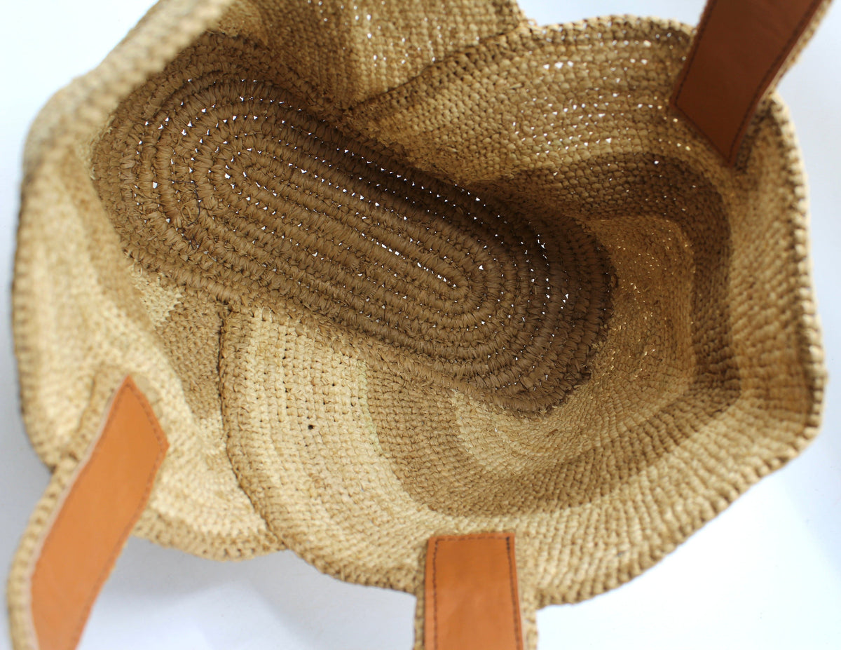 Handbag & Wallet Accessories Yasmin - Handmade Natural Raffia Tulip Tote Bag - Khaki San Rocco Italia