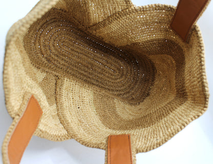 Handbag & Wallet Accessories Yasmin - Handmade Natural Raffia Tulip Tote Bag - Khaki San Rocco Italia