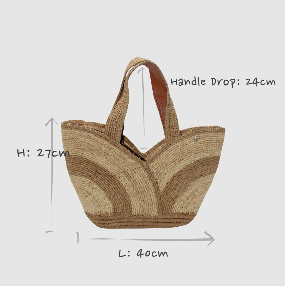 Handbag & Wallet Accessories Yasmin - Handmade Natural Raffia Tulip Tote Bag - Khaki San Rocco Italia