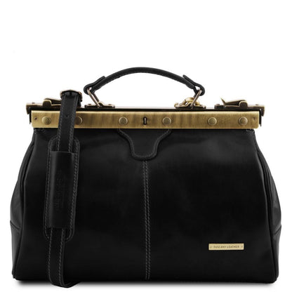 Doctor bags Black Michelangelo - Doctor gladstone leather bag | TL10038 San Rocco Italia