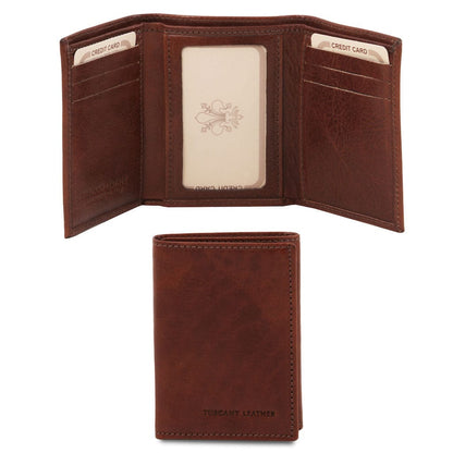 Accessoires femme en cuir Marron Portefeuille exclusif en cuir à trois volets | TL140801 San Rocco Italia