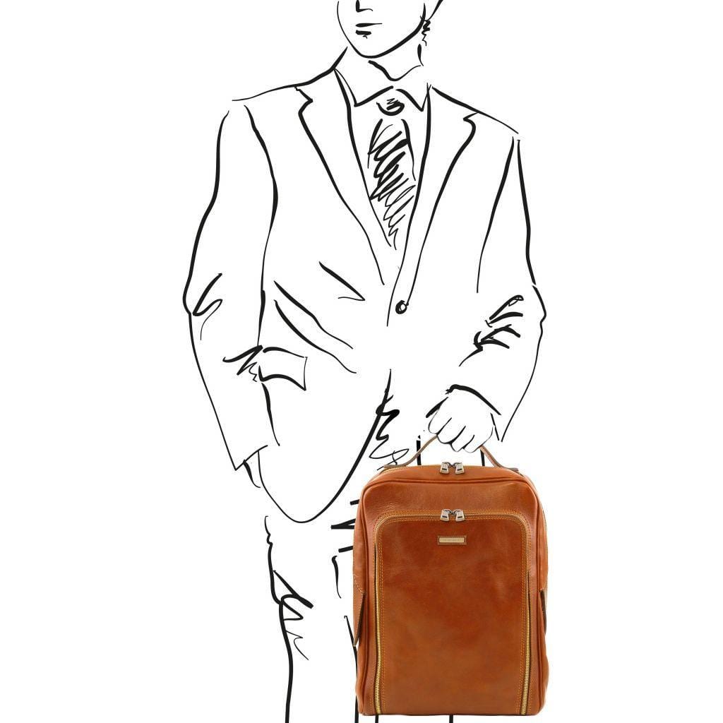 Leather Backpacks Bangkok - Matte leather laptop backpack | TL141793 San Rocco Italia