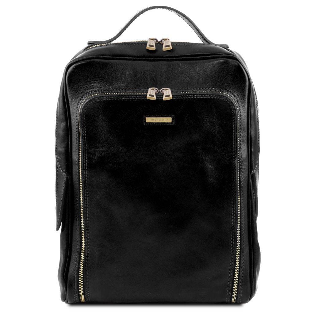 Leather Backpacks Black (traditional, non-matte finish) Bangkok - Matte leather laptop backpack | TL141793 San Rocco Italia