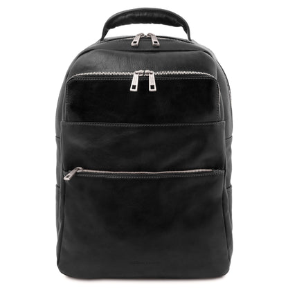 Leather Backpacks Black Melbourne - Italian leather laptop backpack | TL142205 San Rocco Italia