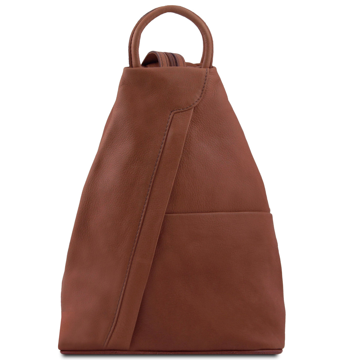Leather Backpacks Cinnamon Shanghai - Italian leather backpack - full-grain leather | TL140963 San Rocco Italia