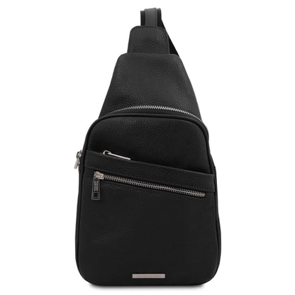 Borse da uomo in pelle Nero Albert - Borsa crossover in pelle morbida | TL142022 San Rocco Italia