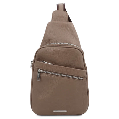 Borse da uomo in pelle Taupe scuro Albert - Borsa crossover in pelle morbida | TL142022 San Rocco Italia