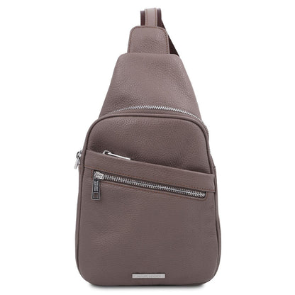 Borse da uomo in pelle Grigio Albert - Borsa crossover in pelle morbida | TL142022 San Rocco Italia
