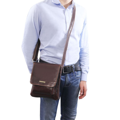 Borse da uomo in pelle Jimmy - Borsa a tracolla da uomo in pelle con tasca frontale | TL141407 San Rocco Italia