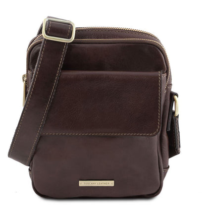 Borse da uomo in pelle Marrone scuro Larry - Borsa a tracolla in pelle | TL141915 San Rocco Italia