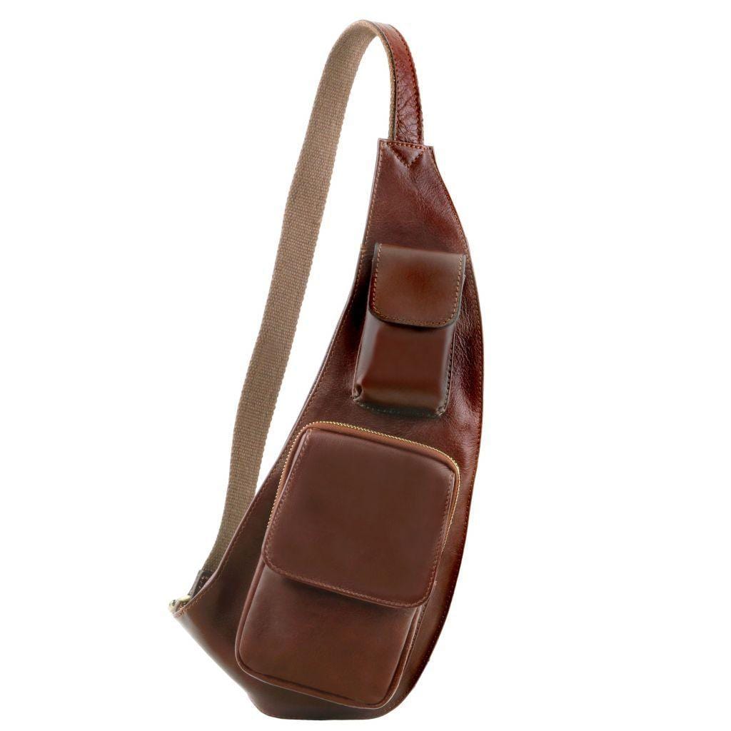 Sacs homme en cuir Marron Sac crossover homme en cuir | TL141352 San Rocco Italia