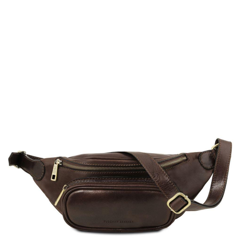 Borse da uomo in pelle Marrone scuro Marsupio in pelle italiana | TL141797 San Rocco Italia