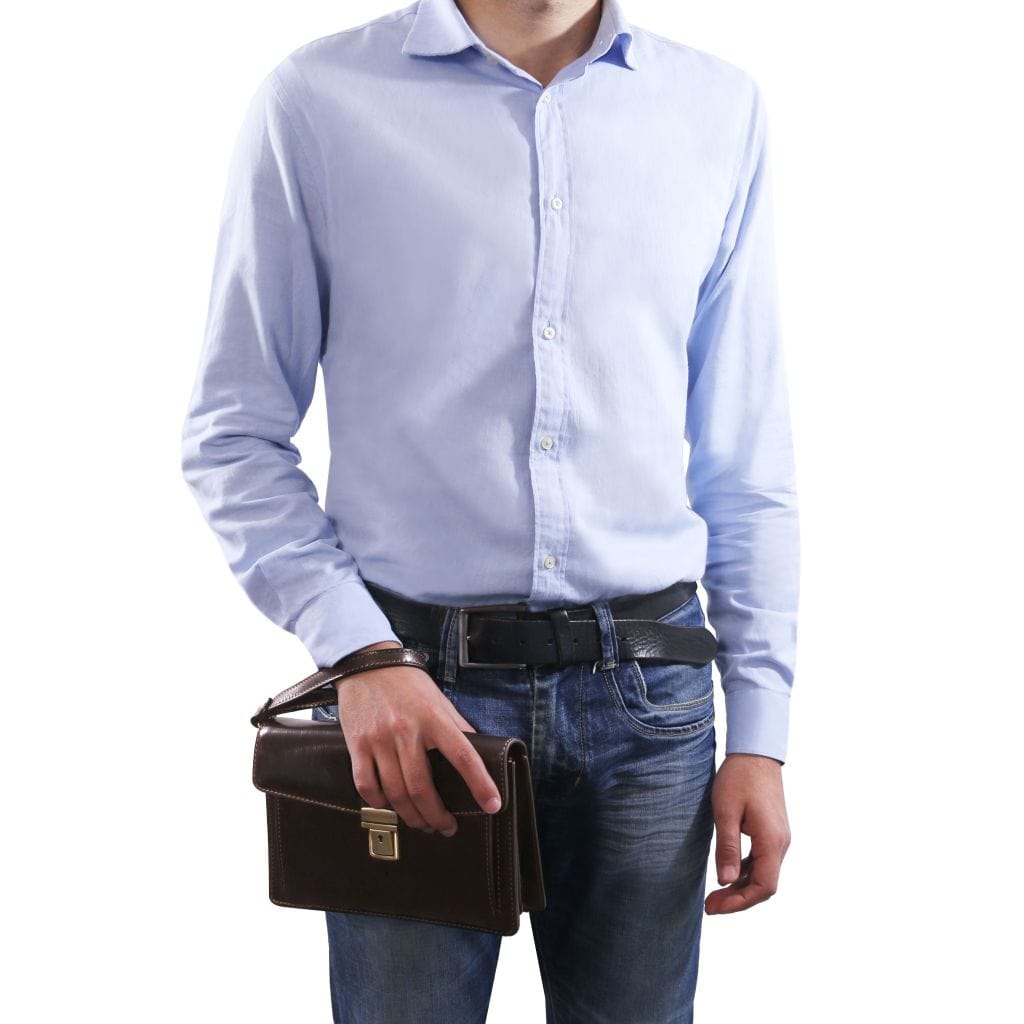 Leather bags for men Max - Leather handy wrist bag for men | TL8075 San Rocco Italia