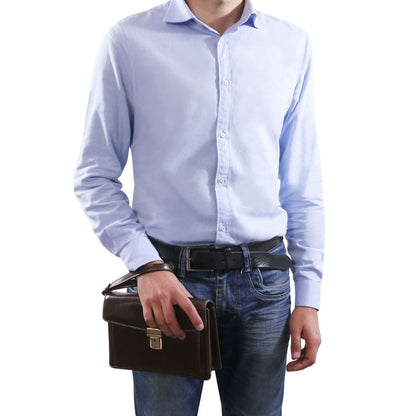 Leather bags for men Max - Leather handy wrist bag for men | TL8075 San Rocco Italia