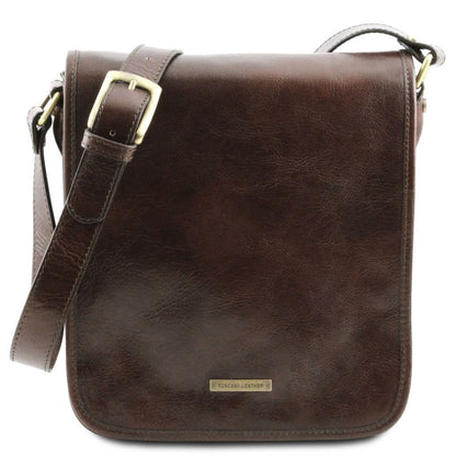 Leather bags for men Dark Brown TL Messenger - Two compartment leather shoulder bag | TL141255 San Rocco Italia