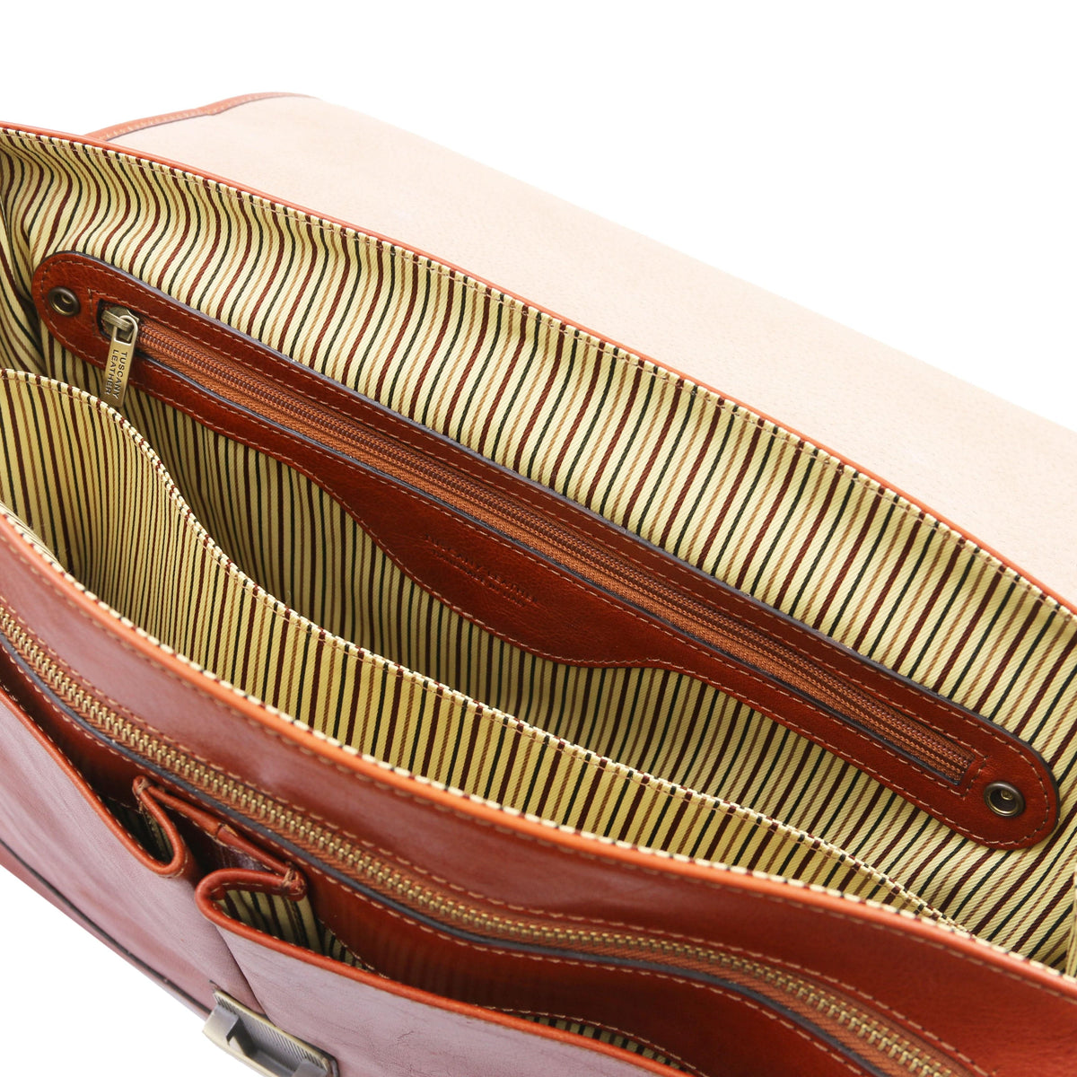 Leather briefcases Mantova - Leather multi compartment TL SMART briefcase with flap | TL142068 messenger bag San Rocco Italia