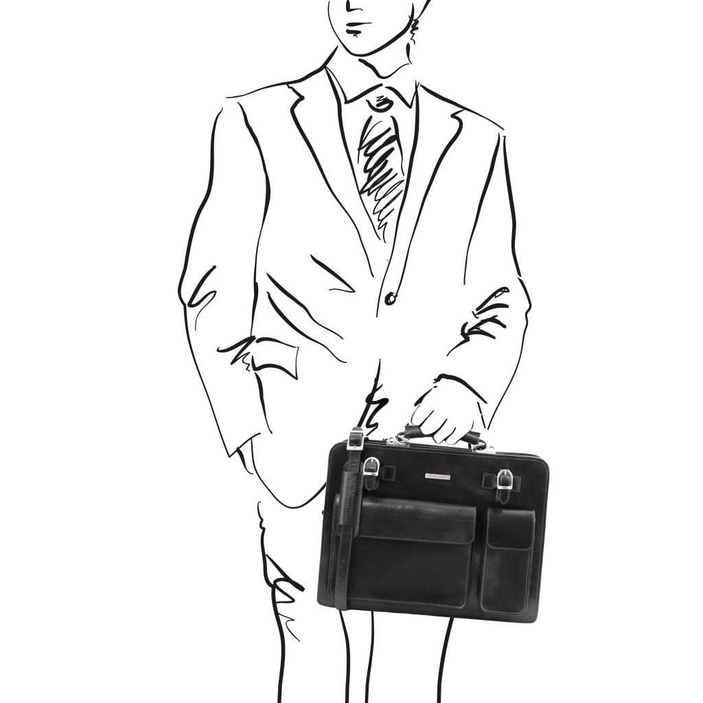 Leather briefcases Venezia - Leather briefcase 2 compartments | TL141268 San Rocco Italia