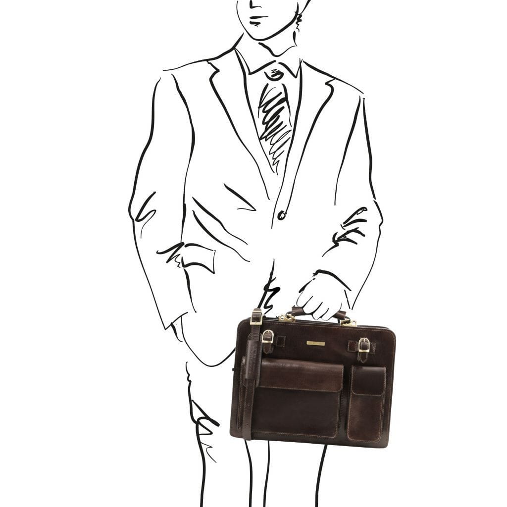 Leather briefcases Venezia - Leather briefcase 2 compartments | TL141268 San Rocco Italia