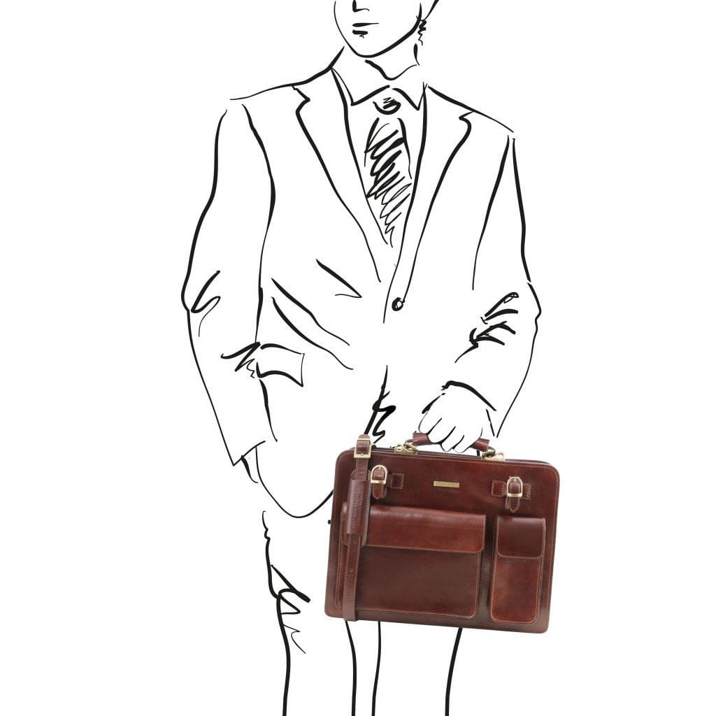 Leather briefcases Venezia - Leather briefcase 2 compartments | TL141268 San Rocco Italia