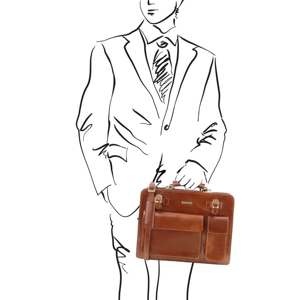 Leather briefcases Venezia - Leather briefcase 2 compartments | TL141268 San Rocco Italia