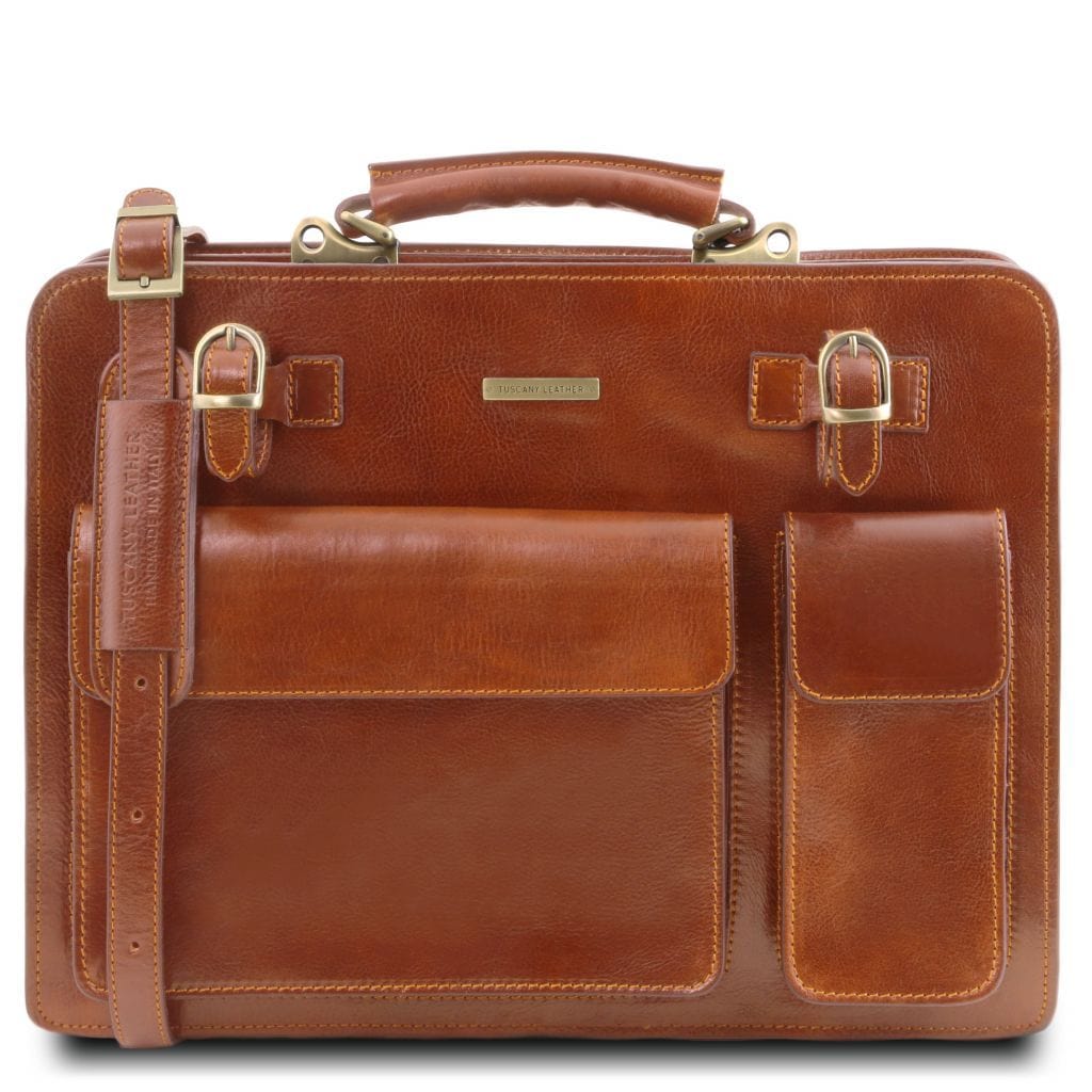 Leather briefcases Honey Venezia - Leather briefcase 2 compartments | TL141268 San Rocco Italia