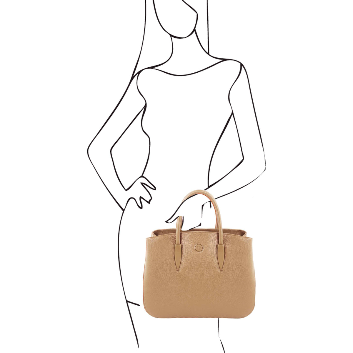 Leather handbags Camelia - Italian leather tote bag | TL141728 San Rocco Italia