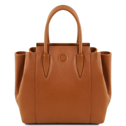 Borse in pelle Cognac Tulipan - Borsa italiana in pelle | TL141727 San Rocco Italia