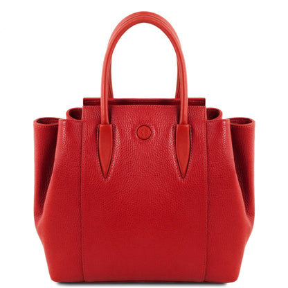 Borse in pelle Rosso rossetto Tulipan - Borsa italiana in pelle | TL141727 San Rocco Italia