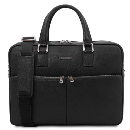 Leather laptop bags Black Treviso - Leather laptop briefcase | TL141986 San Rocco Italia