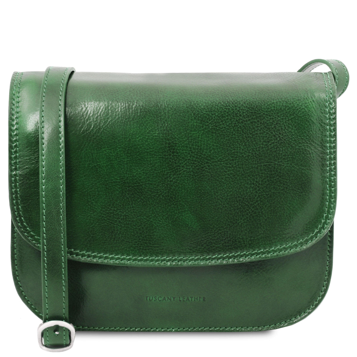 Borse a spalla in pelle Verde Greta - Borsa a sella da donna in pelle | TL141958 San Rocco Italia