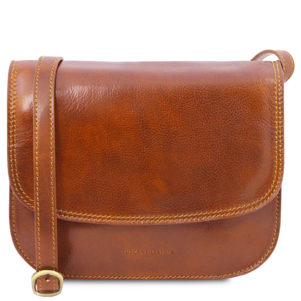 Borse a spalla in pelle Miele Greta - Borsa a sella da donna in pelle | TL141958 San Rocco Italia